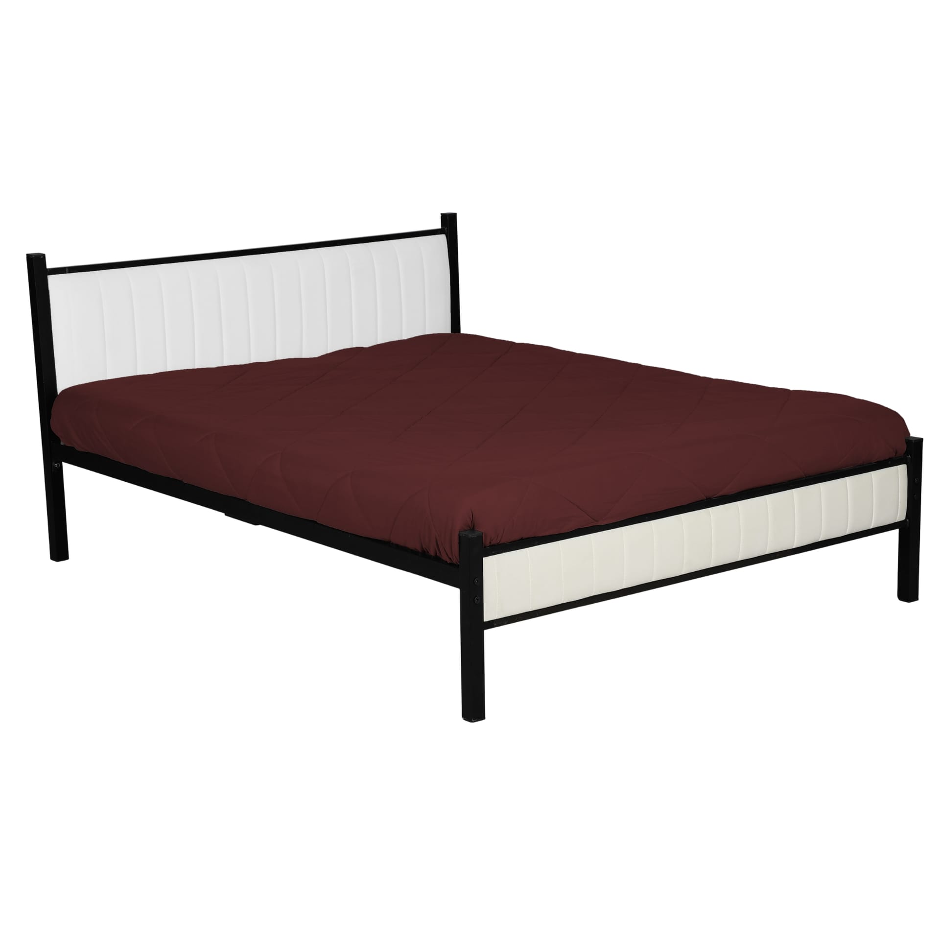 Metal leg double cot
